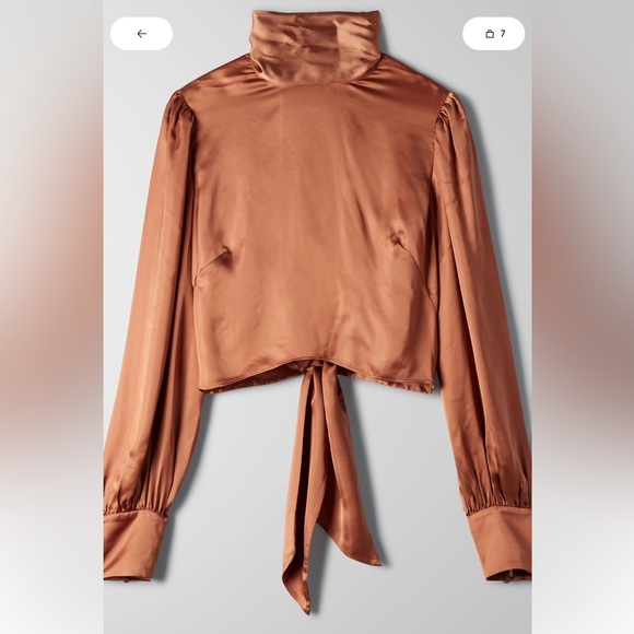 WILFRED LEIGH BLOUSE | ARITZIA | TERRAZZO BROWN | SIZE L | - Picture 4 of 6